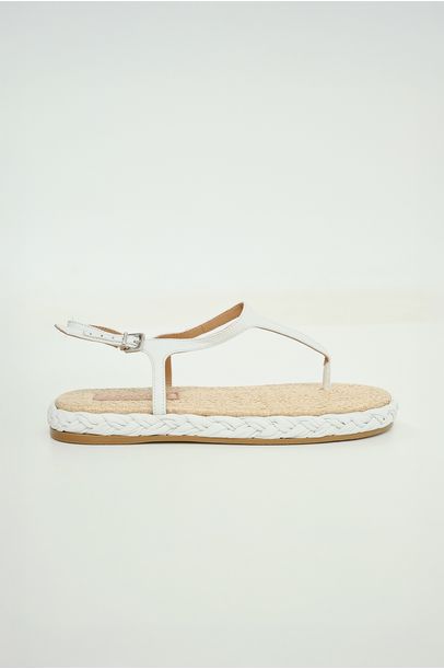 Rasteira Namibia Tressé Branco Framed - Branco