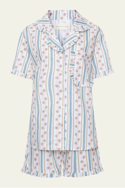 Pijama Curto Camelia Listras Anotheroom - Multicolorido