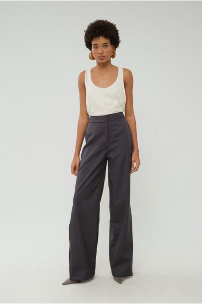 Calça Reta Ivy Francesca - CINZA
