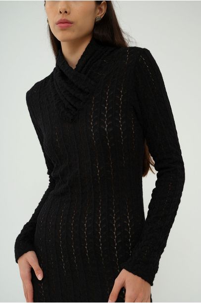 Vestido Midi Gola Alta Beliza Framed - PRETO