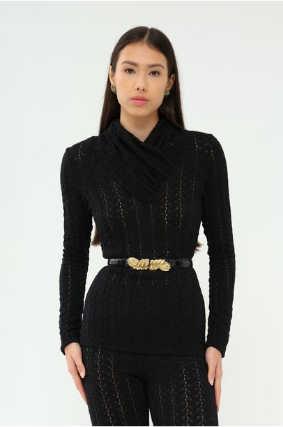 Blusa Gola Alta Beliza Framed - PRETO