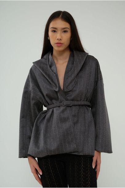 Blazer Capuz Pura Lilly Sarti - CINZA
