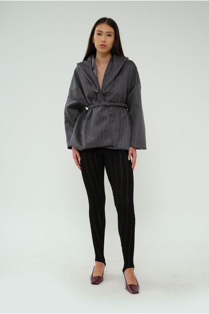 Blazer Capuz Pura Lilly Sarti - CINZA