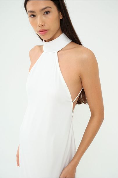 Vestido Longo Decote Costas Adriana Degreas - OFF WHITE