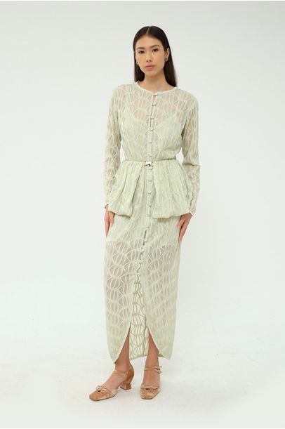 Vestido Manga Longa Serpentine Gingin - VERDE