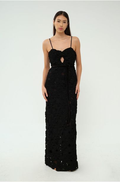 Vestido Longo Terrazo Gingin - PRETO