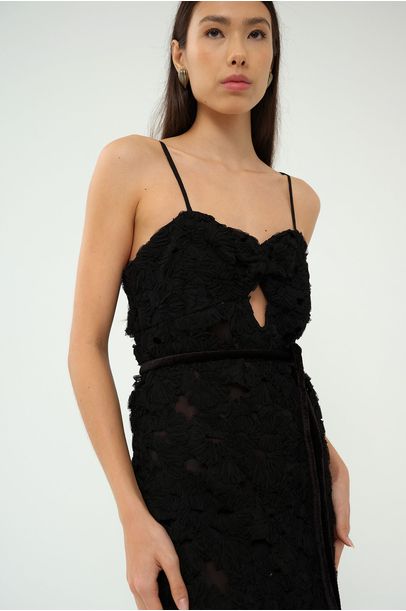 Vestido Longo Terrazo Gingin - PRETO