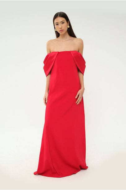 Vestido Longo Moldura Minú - VERMELHO