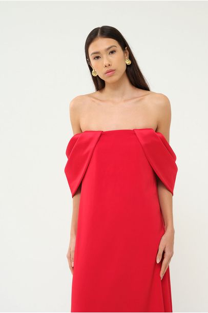 Vestido Longo Moldura Minú - VERMELHO