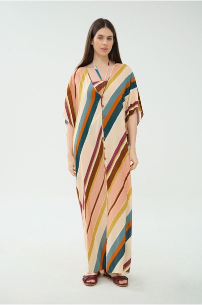 Kaftan Longo Est. Listras Adriana Degreas - MULTICOLORIDO