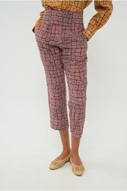 Calça Cigarrete Udaipur Geométrica Bdln - MULTICOLORIDO