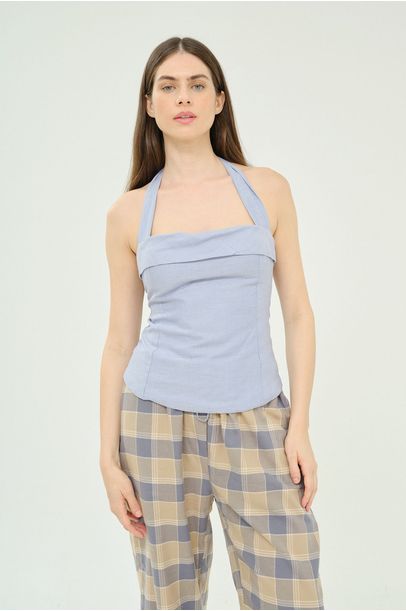 Top Decotado Reto Le Shay - Azul