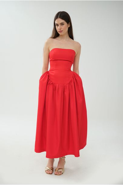 Vestido Longo Alamanda Mayara Junges - VERMELHO