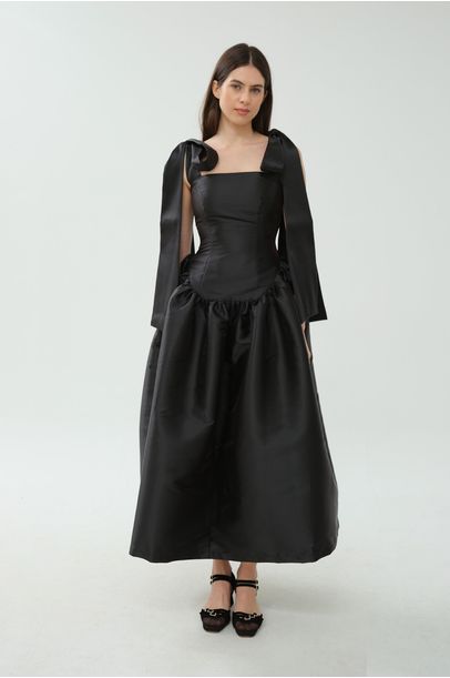 Vestido Longo Íris Mayara Junges - PRETO