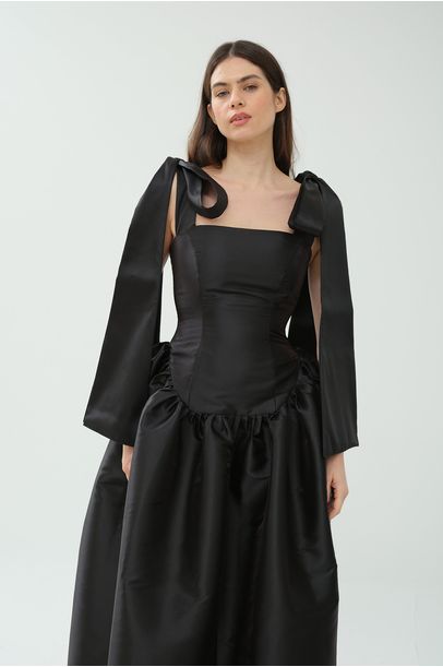 Vestido Longo Íris Mayara Junges - PRETO
