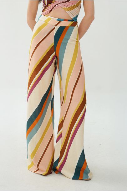 Calça Pantalona Multicolorido Adriana Degreas - MULTICOLORIDO