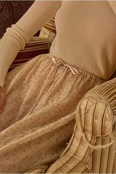 Vestido Longo Chiffon Vênus Paula Raia - OFF WHITE