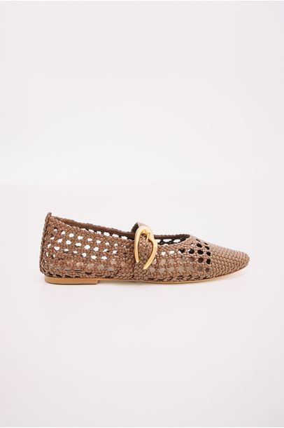 Sapatilha Verona Macrame Larroudé - MARROM