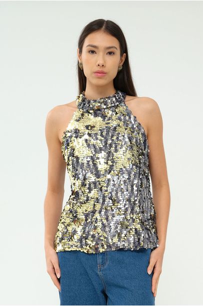 Top Frente Única Melina Vic - DOURADO