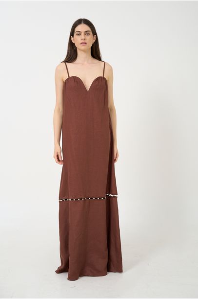 Vestido Gabriela Marrom Aleha - Marrom