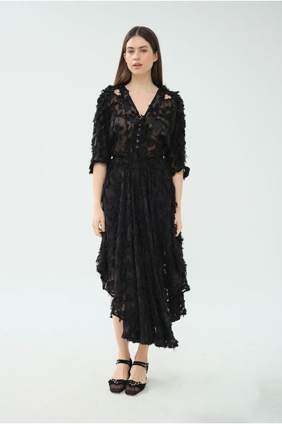 Chemise Pétalas Preto Sophia Hegg - Preto