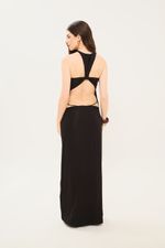 Vestido Longo Detalhe Recorte Adriana Degreas - PRETO 2