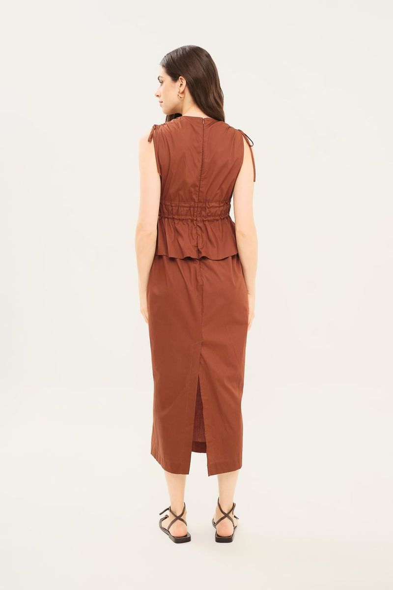 Vestido Midi Trix Clemence - MARROM 2