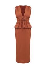 Vestido Midi Trix Clemence - MARROM 3