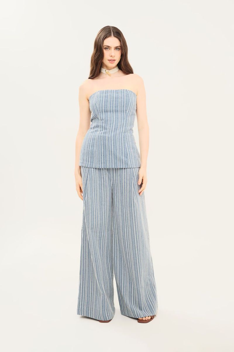 Cal a Pantalona Striped Clemence - AZUL 0