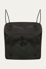 Top Cropped Satin Bdln - PRETO 0