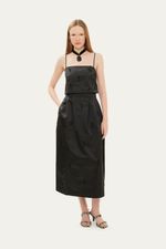 Saia Longa Satin Bdln - PRETO 1