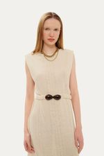 Vestido Midi Raquel Malha Natural Norah Jour Et Nuit - OFF WHITE 1