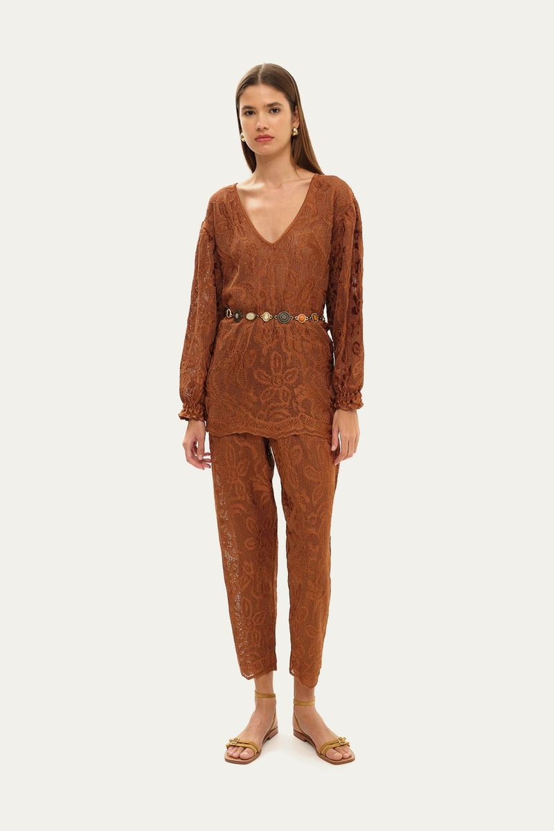 Cal a Cigarrete Soft Renda Giverny Gig - MARROM 1