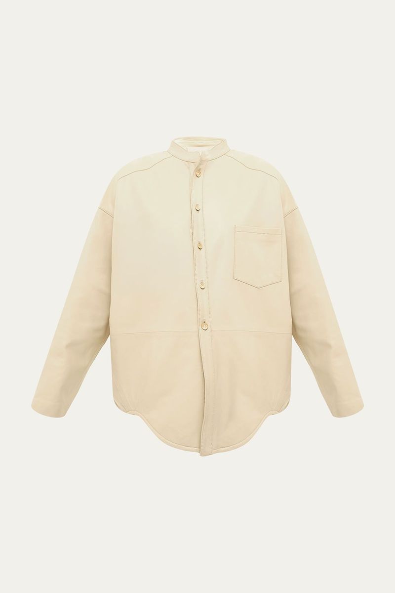 Camisa Manga Longa Minimal Couro Lilly Sarti - BEGE 0