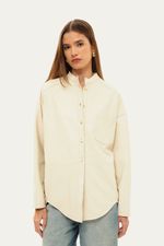 Camisa Manga Longa Minimal Couro Lilly Sarti - BEGE 1