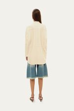 Camisa Manga Longa Minimal Couro Lilly Sarti - BEGE 4