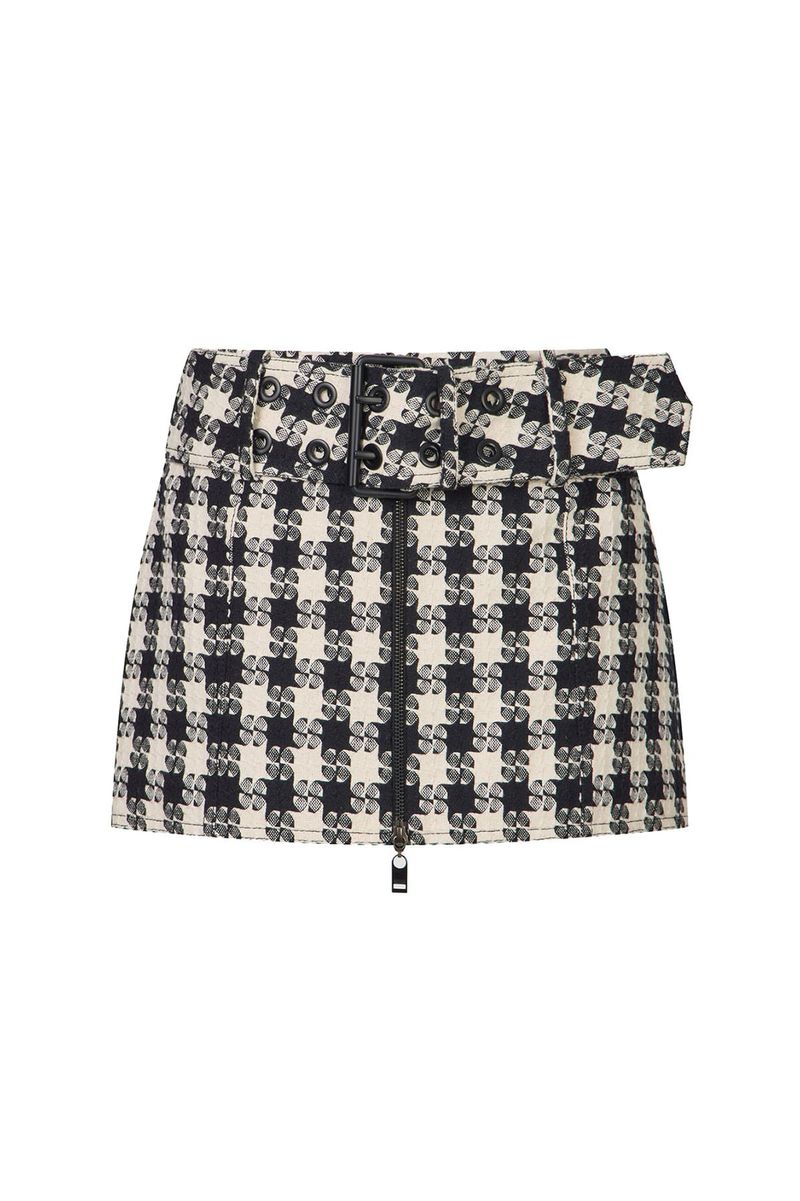 Mini Saia Jacquard Champion Iris Nk - PRETO E BRANCO 3