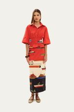 Saia Midi Barca Lo De Lui - VERMELHO 0