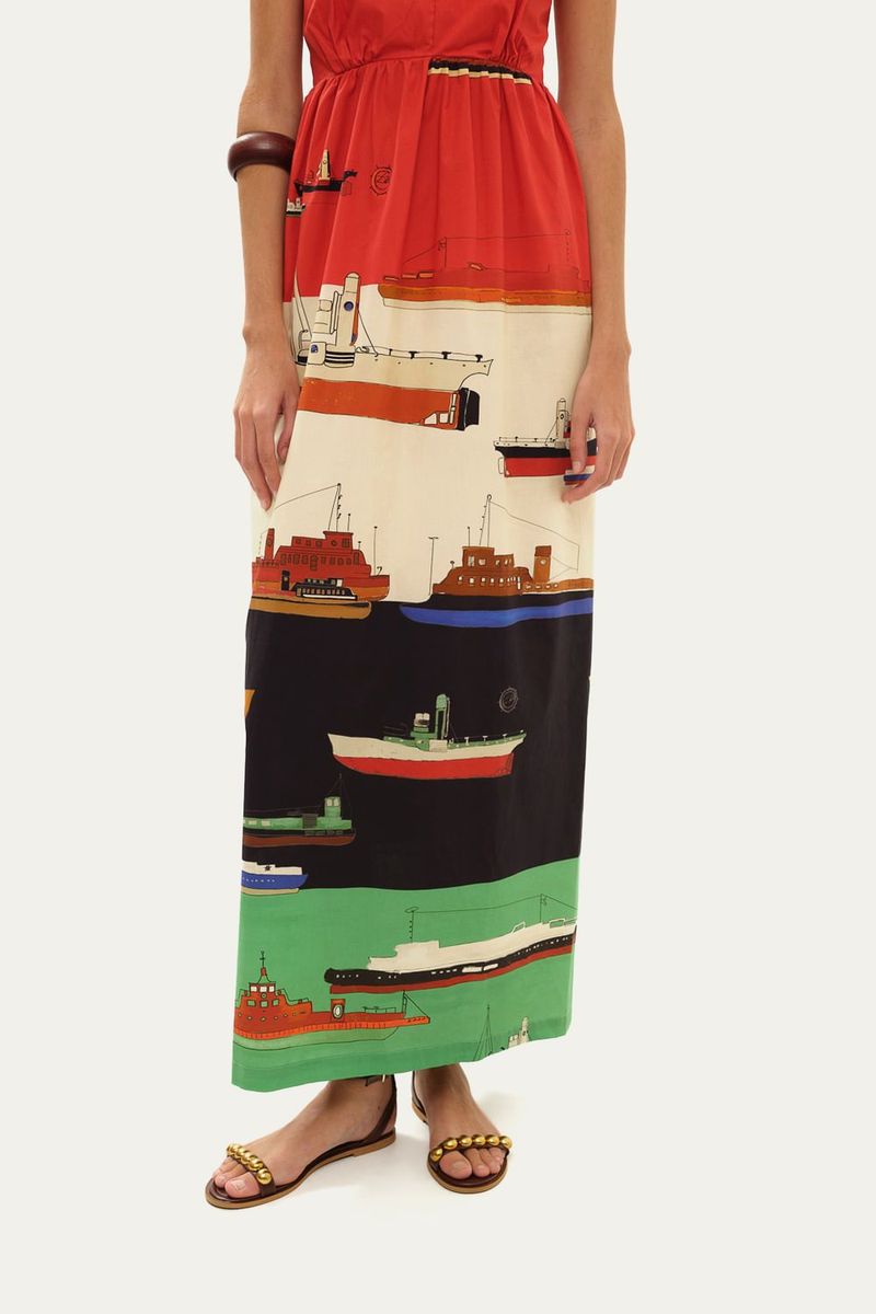 Vestido Longo Barca Lo De Lui - VERMELHO 2