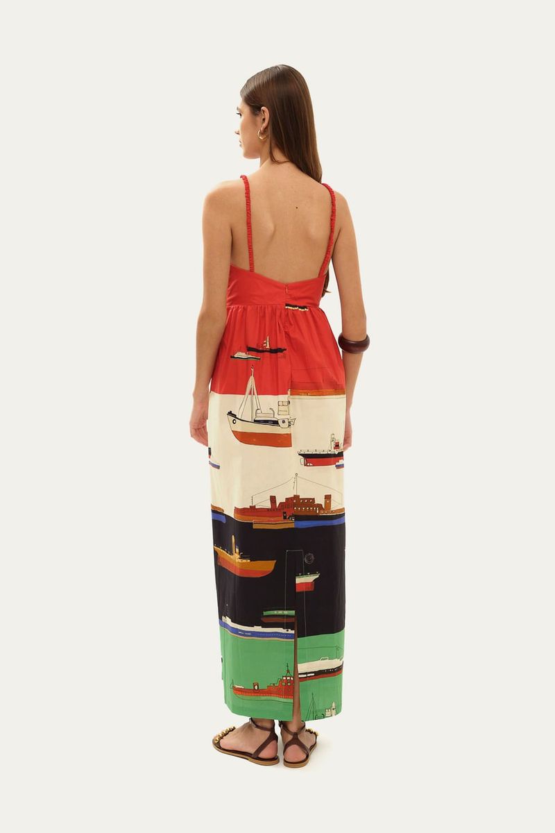 Vestido Longo Barca Lo De Lui - VERMELHO 3