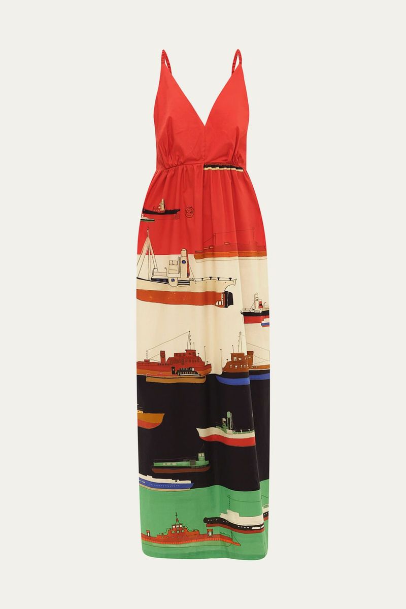 Vestido Longo Barca Lo De Lui - VERMELHO 4
