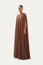 Vestido Longo Capa Andre Lima - MARROM 0