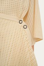 Vestido Midi Tric  Tela Monocromatica Coven - OFF WHITE 2