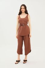 Cal a Pantacourt Crepe Round Gabi NK - MARROM 0