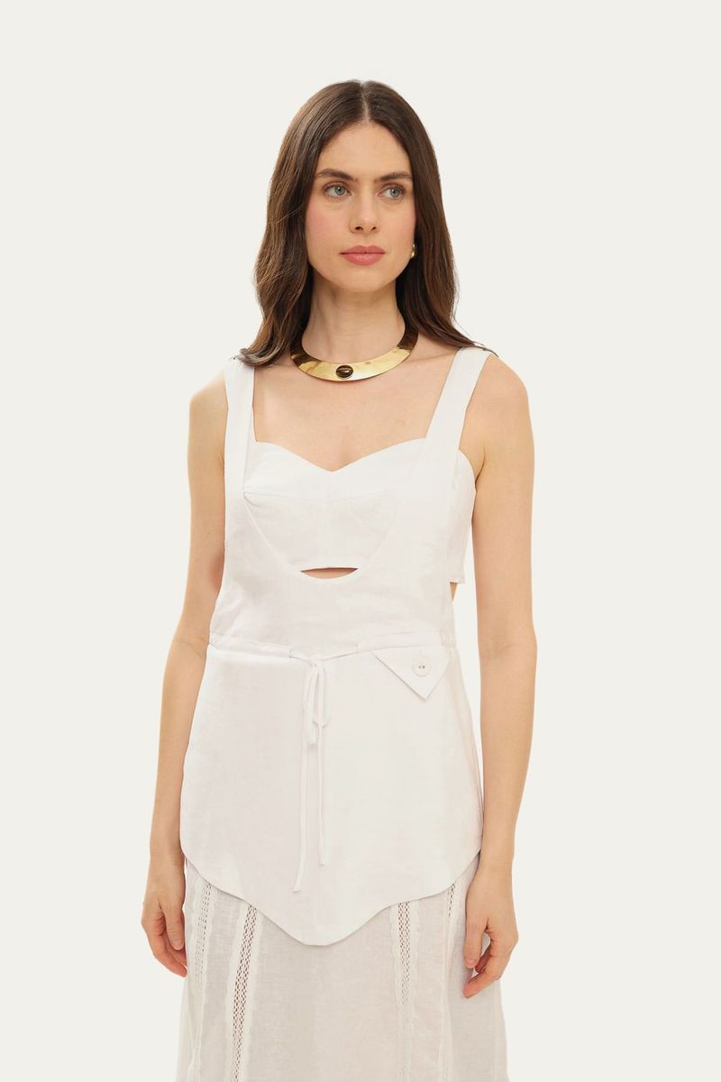 Vestido Midi Carmen Cach  - BRANCO 1