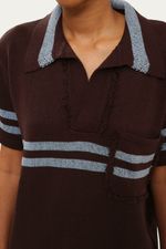 Camisa Manga Curta Brastanio Tricot Misci - MARROM 2