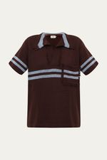 Camisa Manga Curta Brastanio Tricot Misci - MARROM 4