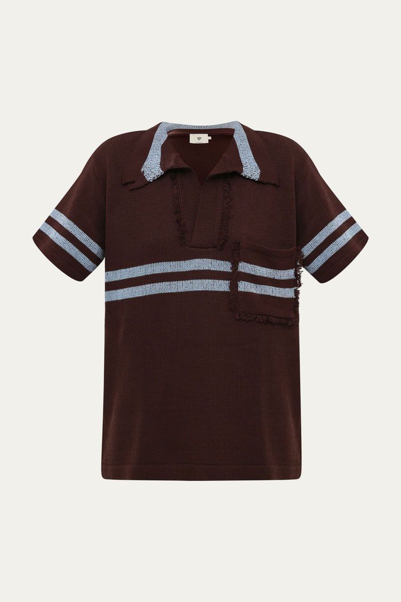 Camisa Manga Curta Brastanio Tricot Misci - MARROM 4