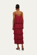 Vestido Longo Camadas Marina Bit  - VINHO 3