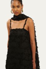 Blusa Manga Curta Echarpe Fiore Marina Bit  - PRETO 2